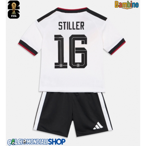 Maglie da calcio Germania Angelo Stiller #16 Prima Maglia Bambino Mondiali 2026  Manica Corta + Pantaloni corti)